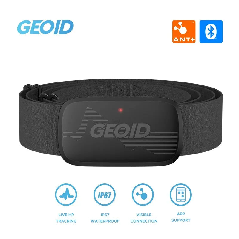 Monitor Cardíaco Peitoral Bluetooth ANT+ com Luz LED